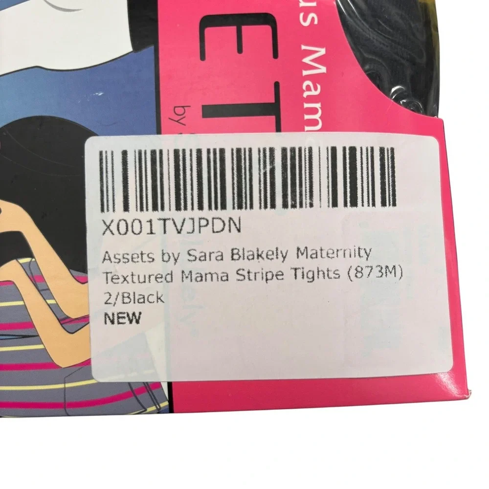 Assets by Sara Blakely Maternity Opaque‎ Stripe Tights Pregnancy Panel Sz 2
